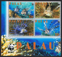 Palau WWF Red Lionfish Block Of 4 WWF Logo 2009 MNH SG#2379-2382 MI#2902-2905 Sc#992 - Palau