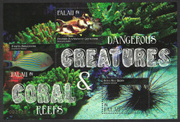 Palau Fish Urchin Coral Reef Dangerous Creatures MS 2014 MNH - Palau