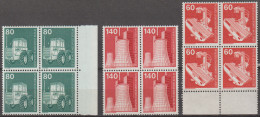 Berlin, 1975 / 78, 3 Viererblöcke Nr. 501, 504, 582 ** Aus Freimarken Dauerserie "Industrie Und Technik" - Unused Stamps