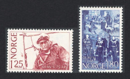 Norway 75th Birthday Of King Olav V 2v 1978 MNH SG#817-818 MI#773-774 Sc#731-732 - Neufs