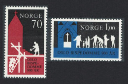 Norway Church 900th Anniversary Of Oslo Bishopric 2v 1971 MNH SG#669-670 Sc#576-577 - Neufs