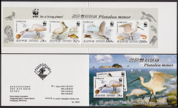 Korea Birds WWF Black-faced Spoonbill Booklet Imperf 2009 MNH SG#N4881b-N4881e MI#5495-5498 - Corea Del Nord