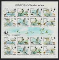 Korea Birds WWF Black-faced Spoonbill Imperf Sheetlet Of 4 Sets 2009 MNH SG#N4881b-N4881e MI#5495-5498 - Korea, North