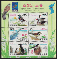 Korea Birds 6v Sheetlet 2001 MNH SG#N4137-N4142 - Corea Del Nord