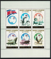 Korea Penguins Seals Polar Antarctic Exploration Sheetlet 1991 MNH SG#N3054-MSN3059 MI#3200-3205 KB - Corea Del Nord