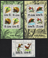 Korea Woodpecker Bird-of-paradise Birds 3 Sheetlets 1993 MNH SG#N3281-N3286 MI#3427-3432 KB - Corea Del Nord