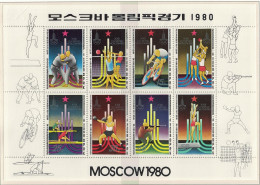 Korea Olympic Games Moscow 3rd Issue Sheetlet 1979 MNH SG#N1873-MSN1880 - Korea, North