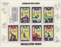 Korea Olympic Games Moscow 4th Issue 6v+MS Sheetlet 1979 MNH SG#N1887-MSN1893 - Korea (Nord-)