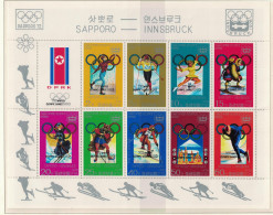 Korea Winter Olympic Games Sapporo And Innsbruck Sheetlet 1978 MNH SG#N1688-MSN1695 - Corée Du Nord