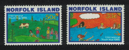 Norfolk International Youth Year Children's Paintings 2v 1985 MNH SG#369-370 Sc#369-370 - Isola Norfolk