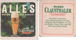 5002033 Bierdeckel Quadratisch - Clausthaler Ohne Alkohol - Beer Mats