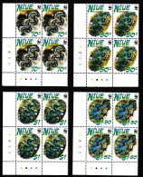 Niue WWF Small Giant Clam 4 Corner Block Of 4 2002 MNH SG#909-912 MI#973-976 Sc#769 A-d - Niue