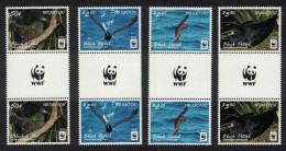 Niuafo'Ou WWF Black Petrel Birds 4v Gutter Pairs WWF Logo 2016 MNH SG#420-423 - Tonga (1970-...)