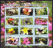 Niuafo'Ou Butterflies And Plants 12v Sheetlet 2013 MNH SG#MS391 Sc#313 - Tonga (1970-...)