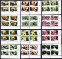 Niuafo'Ou Butterflies And Plants 12v Bottom Corner Blocks Of 4 2013 MNH SG#379-390 Sc#301-312 - Tonga (1970-...)