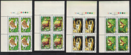 Romania Bustard Bird Deer Orchid Animals 4v Corner Blocks Of 4 1995 MNH SG#5741-5744 - Nuovi