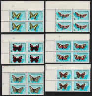 Romania Butterflies 6v Corner Blocks Of 4 1985 MNH SG#4946-4951 MI#4159-4164 - Nuevos