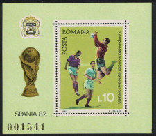 Romania World Cup Football Championship Spain 1982 MS 1981 MNH SG#MS4682 - Unused Stamps