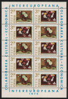 Romania Paintings Inter-European Cultural Economic Co-operation 2v Sheetlet 1975 MNH SG#4137-4138 - Unused Stamps