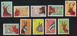 Romania Deer Lynx Boar Bear Fox Hare Badger Chamois Forest Animals 10v 1961 MNH SG#2852-2861 - Unused Stamps
