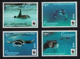 Rarotonga WWF Reef Manta Ray Shark Fish 4v 2016 MNH SG#23-26 - Cook