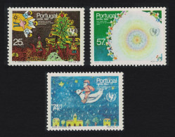 Portugal Christmas Children's Paintings 3v 1987 MNH SG#2089-2091 - Unused Stamps