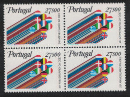 Portugal 25th Anniversary Of EEC Block Of 4 1982 MNH SG#1867 - Ungebraucht
