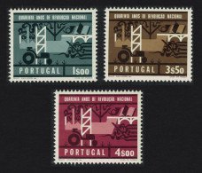 Portugal Tractor Bridge 40th Anniversary Of National Revolution 3v 1966 MNH SG#1289-1291 - Ungebraucht