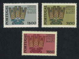 Portugal Freedom From Hunger 3v 1963 MNH SG#1221-1223 - Unused Stamps