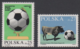 Poland World Cup Football Championship Spain 2v 1982 MNH SG#2815-2816 Sc#2521-2522 - Unused Stamps