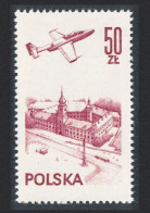 Poland Airplane Over Warsaw Contemporary Aviation 50 Zl 1976 MNH SG#2425b Sc#C56 - Unused Stamps