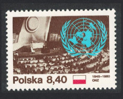 Poland 35th Anniversary Of UNO 1980 MNH SG#2703 Sc#2417 - Ungebraucht