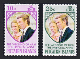 Pitcairn Princess Anne Royal Wedding 2v 1973 MNH SG#131-132 Sc#135-136 - Pitcairninsel