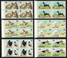 Philippines Cats And Dogs 6v Blocks Of 4 With Margins 1979 MNH SG#1539-1544 MI#1306-1311 - Philippines