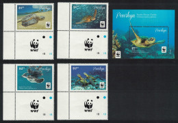 Penrhyn WWF Pacific Green Turtle Chelonia Mydas Japonica 4v+MS 2014 MNH SG#645-MS649 - Penrhyn