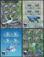Penrhyn Birds WWF Pacific Reef-Egret 4 Sheetlets Of 4v Each 4 Sets 2008 MNH SG#547-550 MI#611-614 Sc#468-471 - Penrhyn