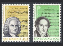 San Marino Bach Bellini Composers European Music Year 2v 1985 MNH SG#1242-1243 - Unused Stamps