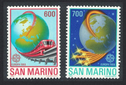 San Marino Space Europa Transport And Communications 2v 1988 MNH SG#1316-1317 - Ongebruikt