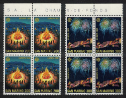 San Marino Europa Folklore 2v Blocks Of 4 Top Margins 1981 MNH SG#1157-1158 - Nuovi