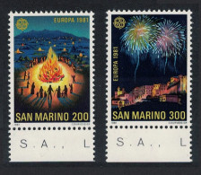 San Marino Europa Folklore 2v Bottom Margins 1981 MNH SG#1157-1158 - Ongebruikt