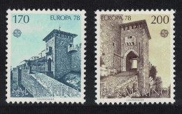 San Marino Europa CEPT Architecture Gates 2v 1978 MNH SG#1090-1091 - Neufs
