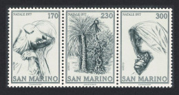 San Marino Christmas 3v Strip 1977 MNH SG#1085-1087 - Ungebraucht