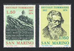 San Marino Niccolo Tommaseo Writer 2v 1974 MNH SG#1015-1016 - Ongebruikt