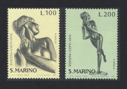 San Marino Europa CEPT Sculpture 2v 1974 MNH SG#1002-1003 Sc#840-841 - Unused Stamps