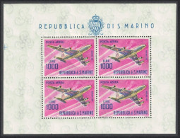 San Marino Boeing 707 Aircraft 1000L Sheetlet 1964 MNH SG#742 MI#801KB - Unused Stamps