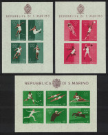 San Marino Football Cycling Basketball Olympic Games 3 MSs 1960 MNH SG#MS616a-MS616c MI#Block 5-Block 7 - Unused Stamps