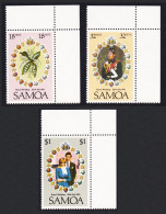 Samoa Charles And Diana Royal Wedding 3v Top Corners 1981 MNH SG#599-601 Sc#558-560 - Samoa