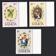 Samoa Charles And Diana Royal Wedding 3v Margins 1981 MNH SG#599-601 Sc#558-560 - Samoa (Staat)