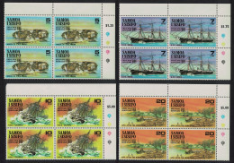 Samoa Apia Hurricane Ships 4v Corner Blocks Of 4 1970 MNH SG#341-344 Sc#325-328 - Samoa (Staat)