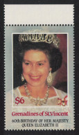 St. Vincent Gren 60th Birthday Of Queen Elizabeth II $6 1986 MNH SG#462 - St.Vincent & Grenadines